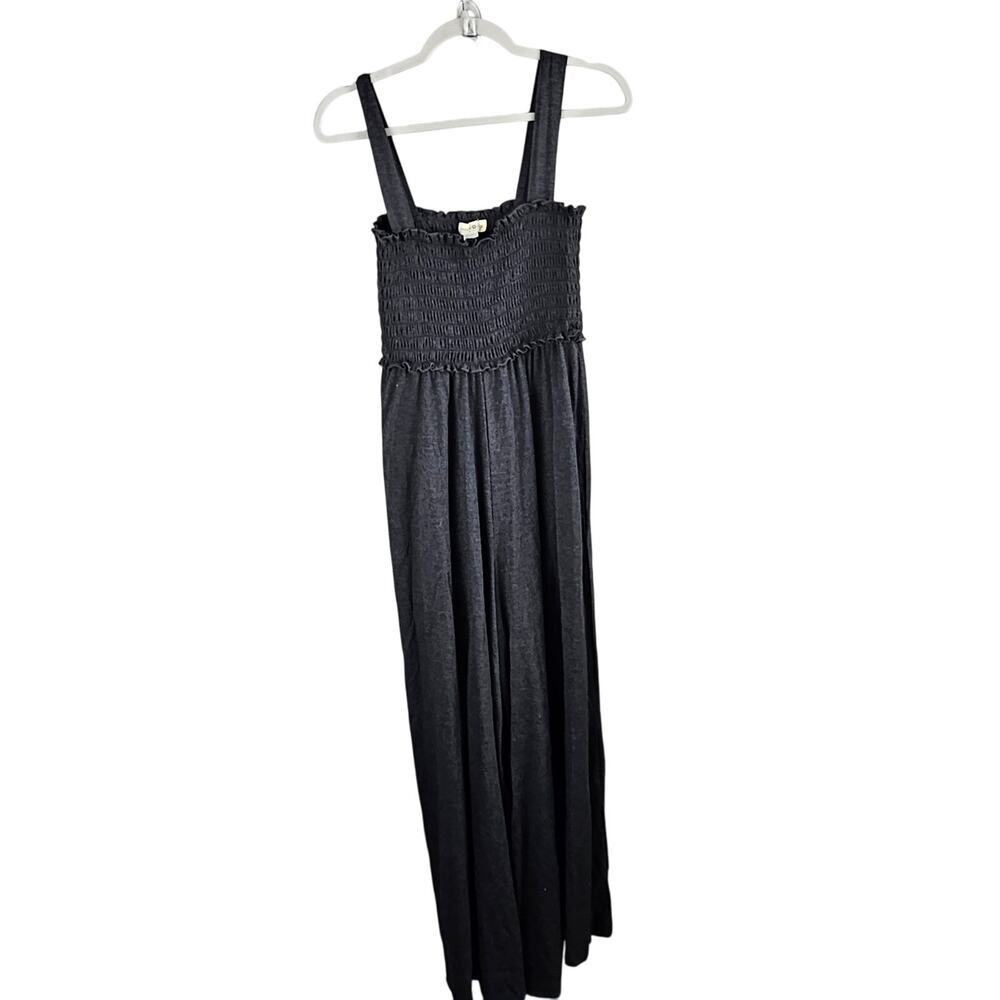 Natural Life Harper Knit Charcoal Jumpsuit Size Medium